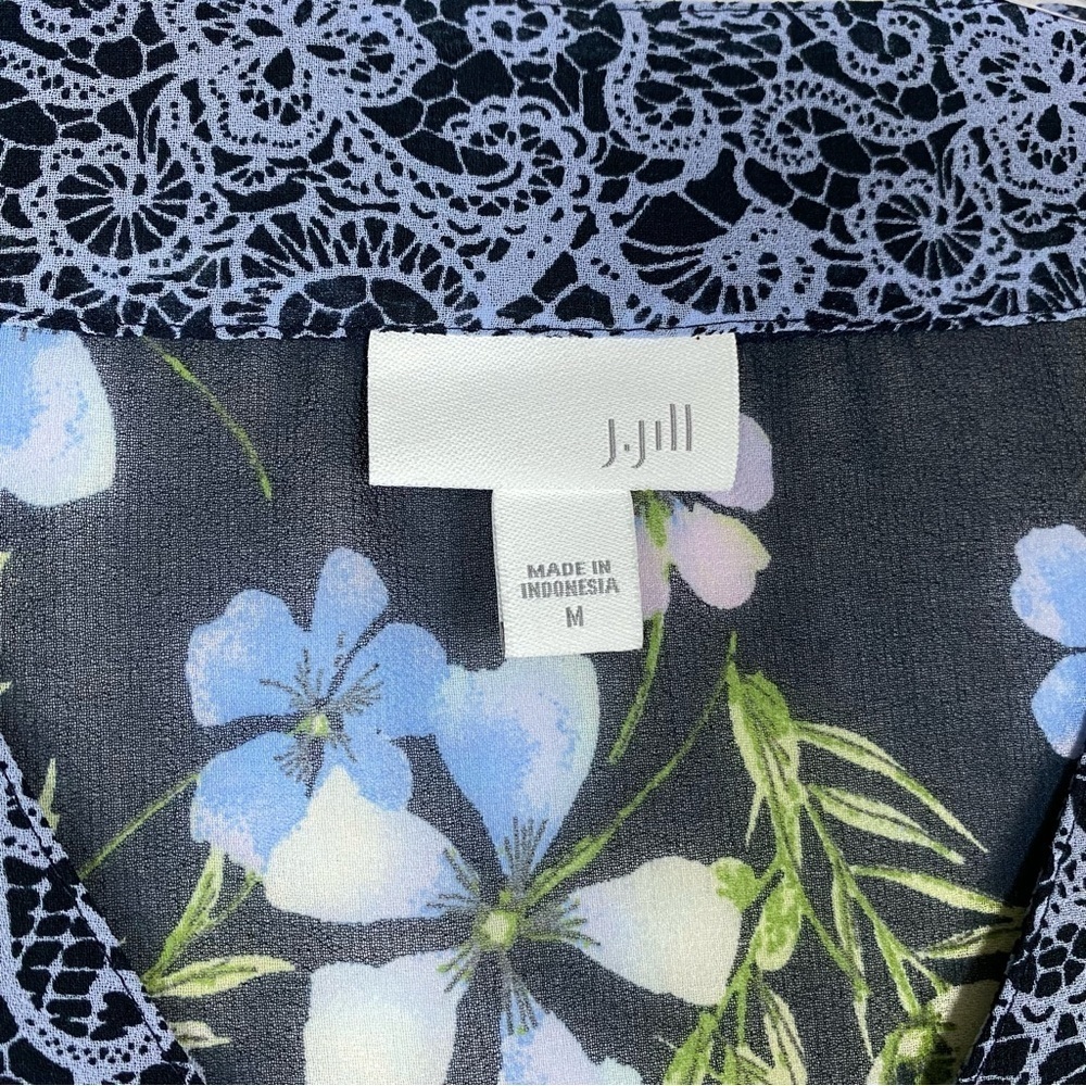 J.Jill Tunic Blouse Floral Cottagecore Bohemian Lightweight Medium Relaxed Fit‎ - Picture 2 of 8